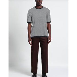 Drumohr Men Blue white striped short sleeve sweater size 36 Preppy Italy